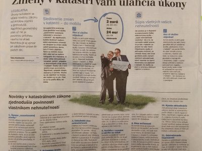 Zmeny v katastri 2018 - JUDr. Ján Marônek v Hospodárskych novinách