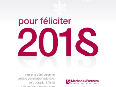 PF 2018 od Advokátskej kancelárie Marônek & Partners